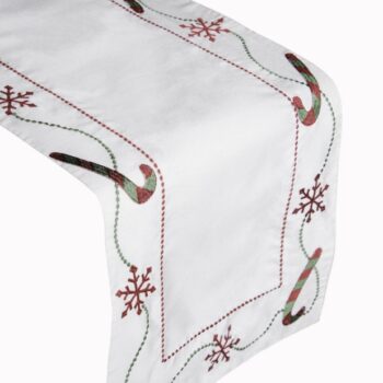 TABLE RUNNER 13X72 BEIGE HOLIDAY TOSS BORDER