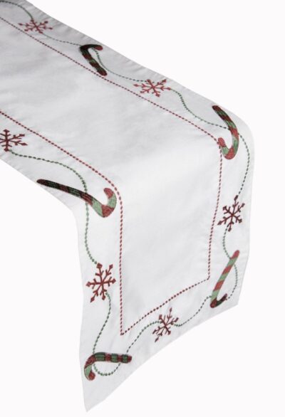 TABLE RUNNER 13X72 BEIGE HOLIDAY TOSS BORDER