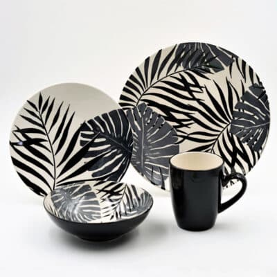 THOMSON 16PC SETPALM LEAF BLACK & WHITE
