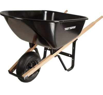 TRUE TEMPER EZ POUR CORROPROOF BLACK WHEELBARROW