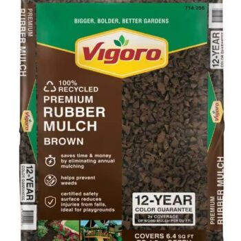 VIGORO RUBBER MULCH BROWN .8 CU FT
