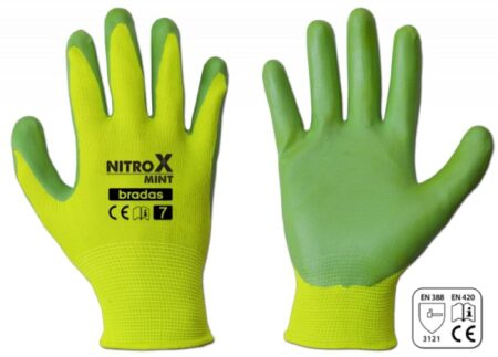 WORK GLOVES NITROX MINT SIZE 8 BRADAS