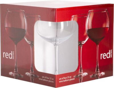 RED SERIES S/4 25oz BALLOON STEM WINE GLASS
