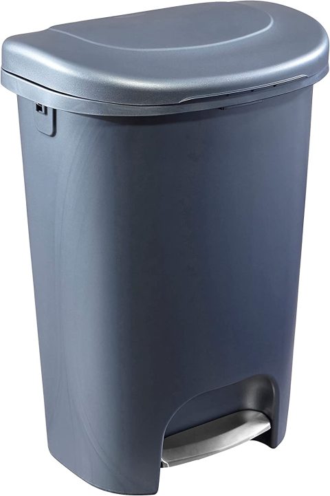 RUBBERMAID STEP-ON WASTEBASKET 13 GALLON GUNMETAL - Image 2
