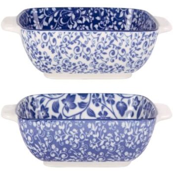 S/4 ASST 6" BLUE/WHITE BAKING DISHES