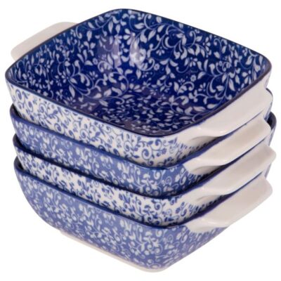 S/4 ASST 6" BLUE/WHITE BAKING DISHES - Image 2