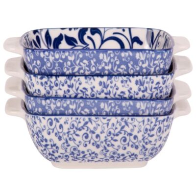S/4 ASST 6" BLUE/WHITE BAKING DISHES - Image 3
