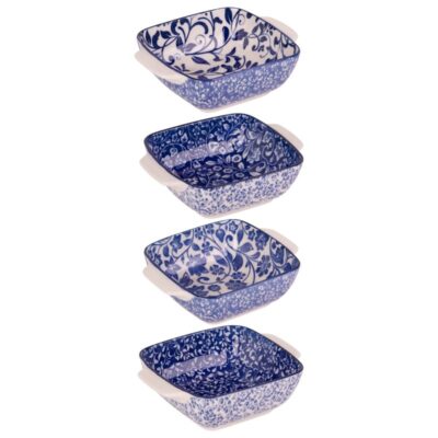 S/4 ASST 6" BLUE/WHITE BAKING DISHES - Image 4