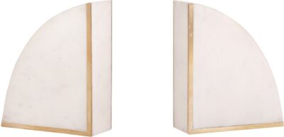 Set of 2 MARBLE GOLD BOOKENDS