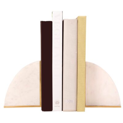 Set of 2 MARBLE GOLD BOOKENDS - Image 2