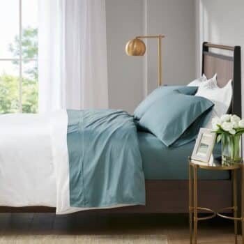 SHEET SET ANTI MICROBIAL MEDIUM BLUE FULL