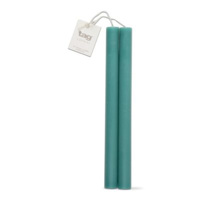 TAG 2PC 10" STRAIGHT CANDLES TURQUOISE