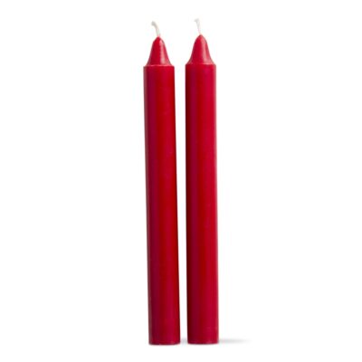 TAG 2PC 8" SRAIGHT CANDLES RED