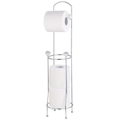 TOILET PAPER HOLDER CHROME W/CRYSTAL ACCENT
