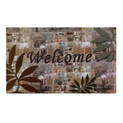 WELCOME PALM RUBBER MAT 18X30