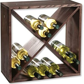 WOODEN WINE SHELF PINE DARK 24 BOTTLE CAPACITY