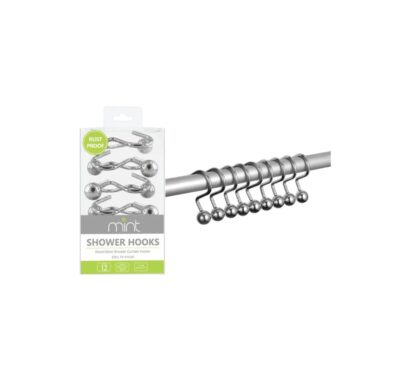 ZIGZAG SHOWER CURTAIN HOOKS MATTE SATIN NICKEL